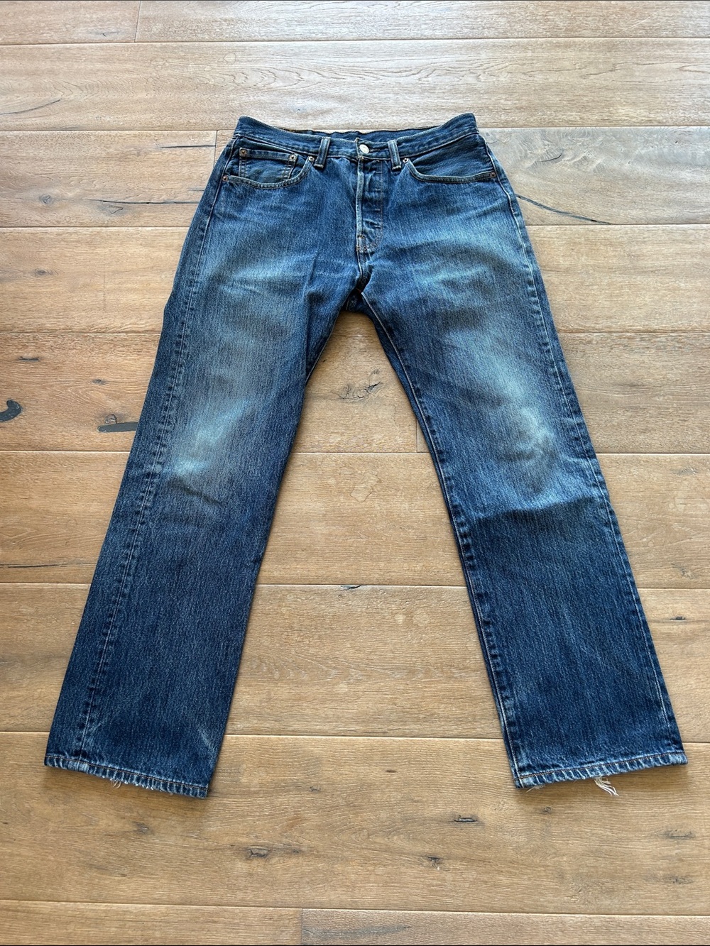 Levi’s 501 Men's Straight-Leg Jeans in Dark Blue Wash